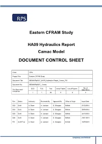 Camac Model DOCUMENT CONTROL SHEET