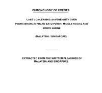 Chronology of Events