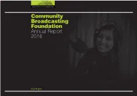 Community Broadcasting Foundation Annual Report 2016