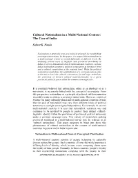 Cultural Nationalism in a Multi-National Context: the Case of India