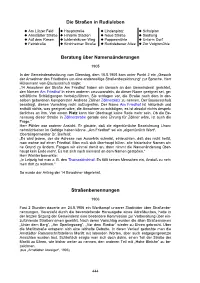 Die Straßen in Rudisleben