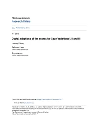 Digital Adaptions of the Scores for Cage Variations I, II and III