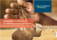 INVENTORY of INCENTIVES for Community-Based Conservation
