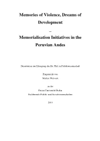 Memories of Violence Dreamd of Development Dissertation Markus