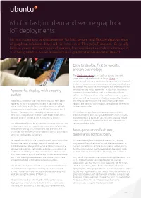 Mir for Fast, Modern and Secure Graphical Iot Deployments