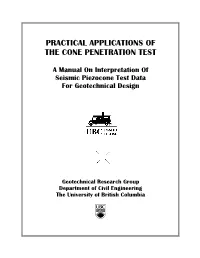 Practical Applications of the Cone Penetration Test