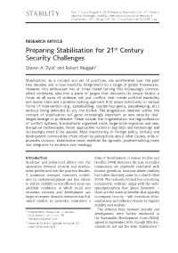 Preparing Stabilisation for 21St Century Security Challenges Steven A