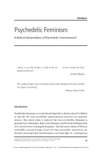 Psychedelic Feminism a Radical Interpretation of Psychedelic Consciousness?
