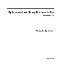Python Intelhex Library Documentation Release 2.2.1