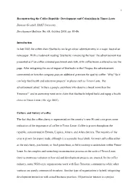 Reconstructing the Coffee Republic: Development and Colonialism in Timor-Leste Damian Grenfell, RMIT University Development Bull