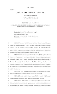 State of Rhode Island General Assembly