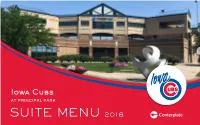 SUITE MENU 2018 Welcome!