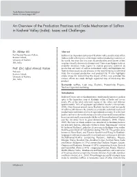 An Overview of the Production Practices and Trade Mechanism of Saffron in Kashmir Valley (India): Issues and Challenges