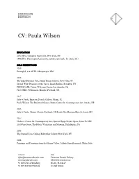 CV: Paula Wilson