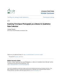 Exploring Time-Lapse Photography As a Means for Qualitative Data Collection