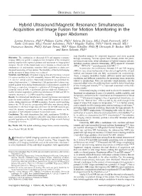 Hybrid Ultrasound/Magnetic Resonance Simultaneous
