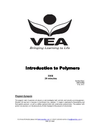 Introduction to Polymers Introduction to Polymers
