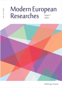 Modern European Researches (2016) Issue 2, 112 P