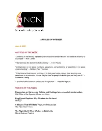 NCN Articles of Interest | June 4, 2021