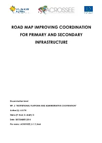 Road Map Improving Coordination for Primary and Secondary Infrastructure
