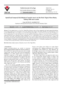Spatial and Temporal Distribution of Aquatic Insects in the Dicle (Tigris) River Basin, Turkey, with New Records