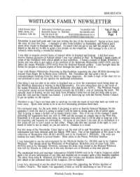 Whitlock Family Newsletter