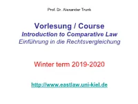 Introduction to Comparative Law Einführung in Die Rechtsvergleichung
