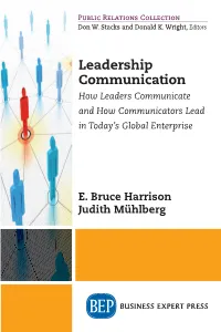 Leadership Communication P  R C EXPERT PRESS How Leaders Communicate and How Don W