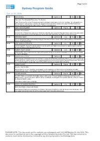 Sydney Program Guide