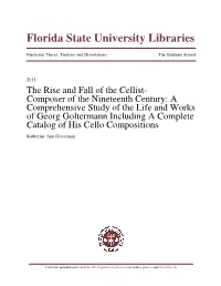 The Rise and Fall of the Cellist-Composer of the Nineteenth Century