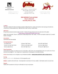 2021 MSHSAA Track and Field Class 4; District 8 Saturday, May 15, 2021