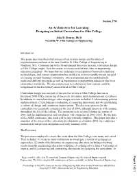 An Architecture for Learning: Designing an Initial Curriculum for Olin College