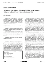 (Aves: Sylviidae), with Notes on David Piesch's Birds Of