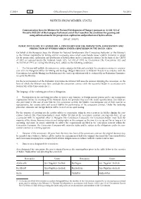 Communication from the Minister for National Development