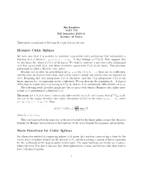 Hermite Cubic Splines Basis Functions for Cubic Splines