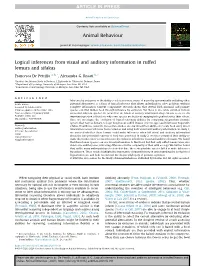 Logical Inferences from Visual and Auditory Information in Ruffed Lemurs and Sifakas
