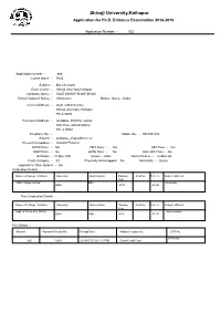 Shivaji University,Kolhapur Application for Ph.D