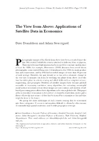 The View from Above: Applications of Satellite Data in Economics
