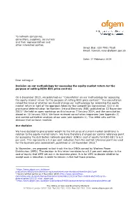 Decision on Our Methodology for Assessing the Equity Market Return for the Purpose of Setting RIIO-ED1 Price Controls