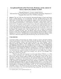 Exceptional Floods in the Prut Basin, Romania, in the Context of Heavy
