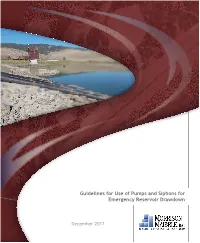 Guideline for Use of Pumps and Siphons for Reservoir Drawdown Provides the Reader Information to Determine the Best Method to Employ for Reservoir Drawdown