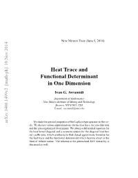 Heat Trace and Functional Determinant in One Dimension
