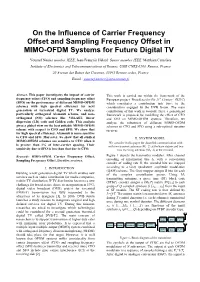 On the Influence of Carrier Frequency Offset and Sampling Frequency Offset in MIMO-OFDM Systems for Future Digital TV