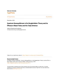Quantum Nonequilibrium in De Broglie-Bohm Theory and Its Effects in Black Holes and the Early Universe