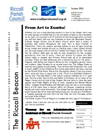 The Riccall Beacon in Any Form Is Forbidden Except by Prior Express Permission of the Publisher