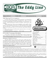 What's Inside... Eddy Line and Send It In! SYOTR, Joan Hutton, Coordinator — 770.917.1866 Activity Schedule