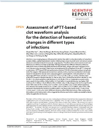 Assessment of Aptt-Based Clot Waveform Analysis for the Detection