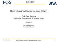 Discretionary Access Control (DAC)