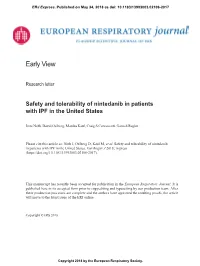 Draft Outline for Manuscript on Effects of Nintedanib in Patients with IPF