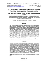 Iot Technology Involving Wheeled Line Follower Robot for Restaurant Services Automation